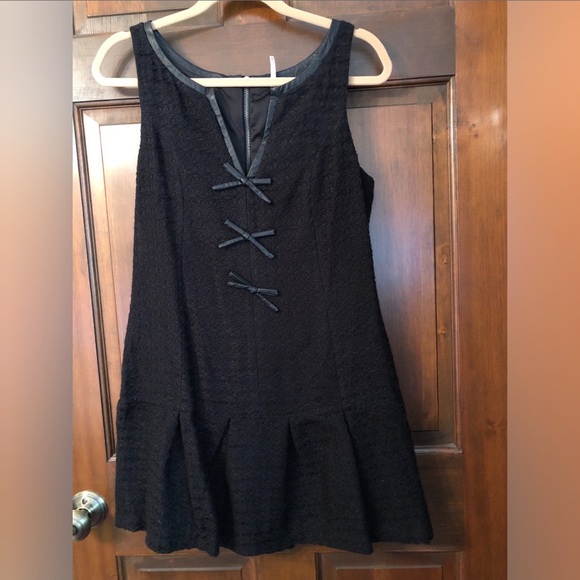 Free People Black Flounce Dress Size 6 - Picture 2 of 5